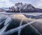 Lake Minnewanka ice lines, Canada Art Print